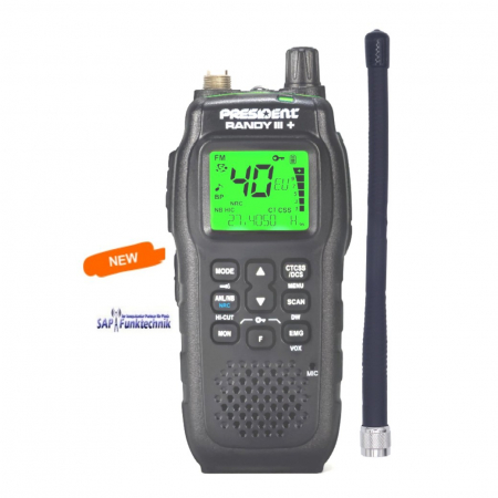 Preview: President Randy III Plus,ASC,NRC,PC,AM/FM CB-Handfunkgerät NEUE Version